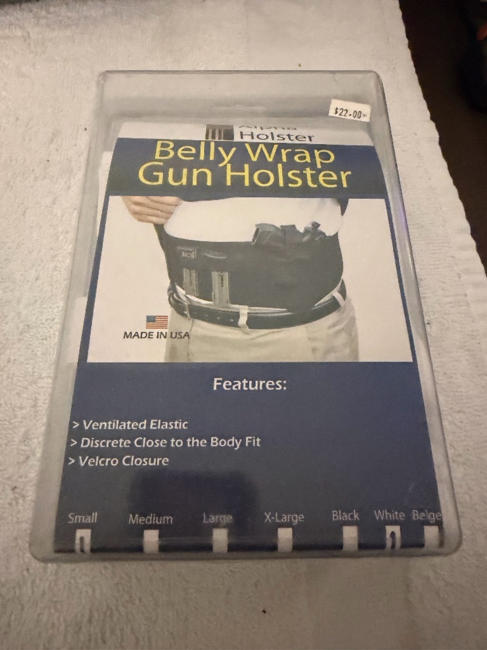 Alpha Holster Belly Wrap Gun Holster-SMALL-WHITE